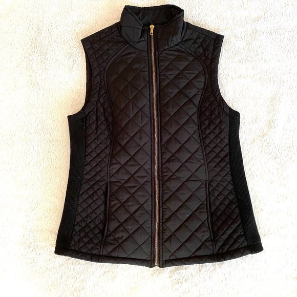 Adrienne Vittadini Women's Black Sleeveless Full Zip Vest Jacket Size Small. - Picture 1 of 8